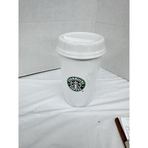 Starbucks Ceramic Coffee To Go Cup Canister 8.5 Old Mermaid Logo 2000 Split Tail
